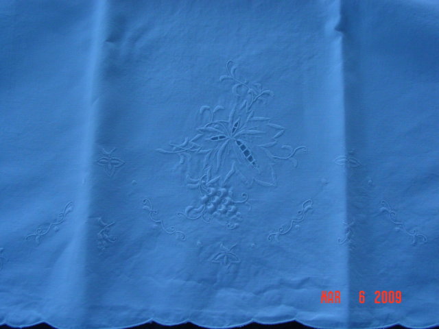 Pair of White Embroidered Pillow Cases