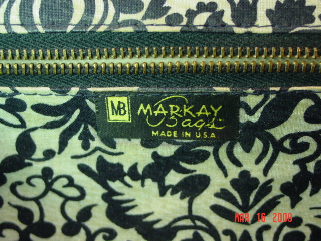 Vintage Shiny Black Vinyl Handbag by Markay
