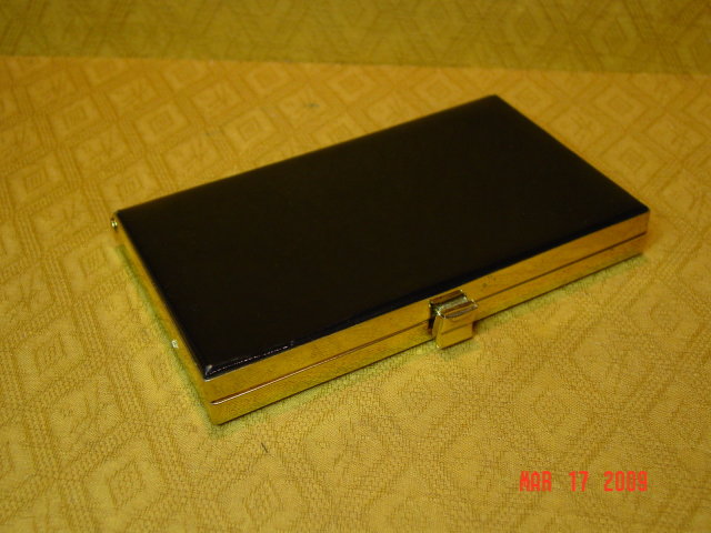 Vintage Shiny Black Vinyl Evening Bag Clutch
