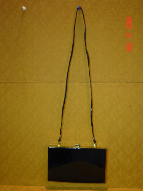 Vintage Shiny Black Vinyl Evening Bag Clutch