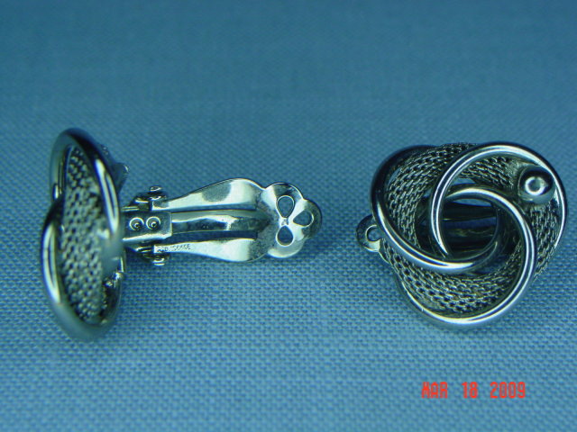 Carnegie Silvertone Clip Earrings