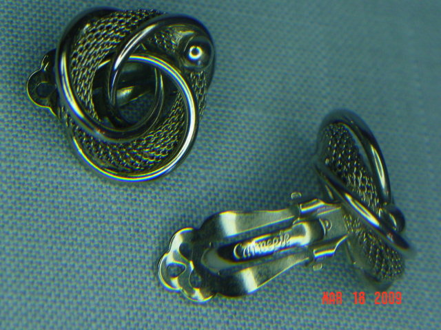 Carnegie Silvertone Clip Earrings