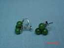 Sterling & Jade Clover Screwback Earrings