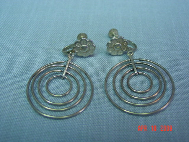 Silver Mexico Screwback Earrings