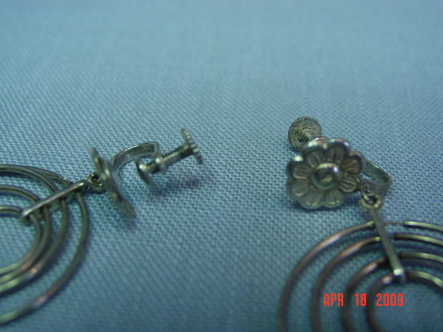 Silver Mexico Screwback Earrings