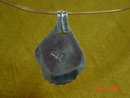 Signed Sterling Silver & Turquoise Pendant & Molded Choker Necklace
