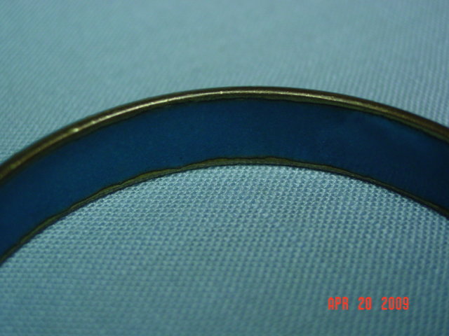 Vintage Chinese Cloisonne' on Brass Bangle Bracelet