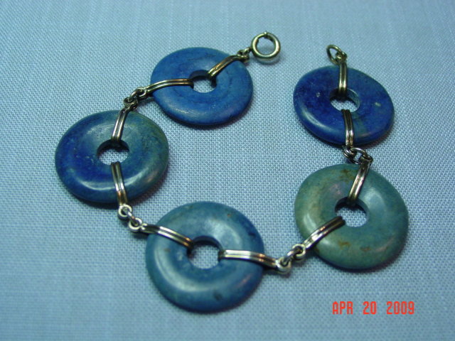 Sterling & Blue Lapis Lifesaver Bracelet