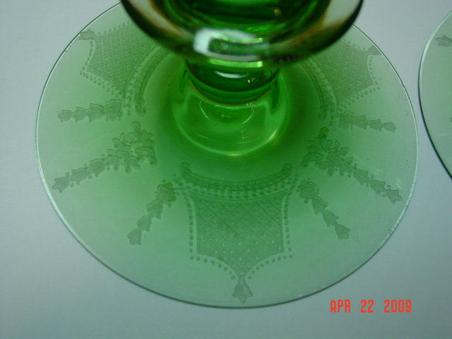 Pair of Green Fostoria 2324 4