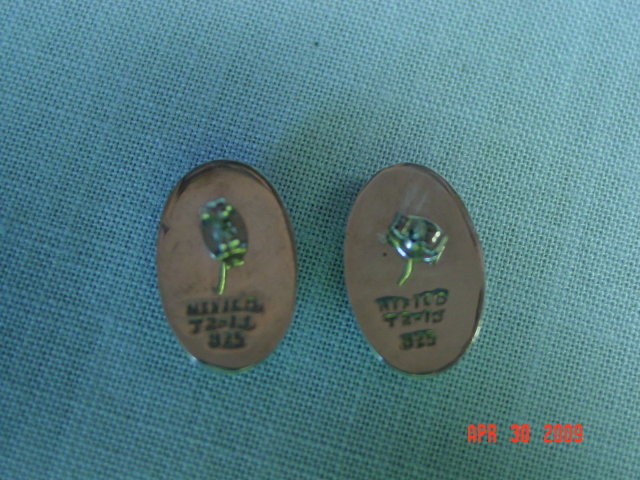 Taxco Mexico Sterling Black Onyx Pierced Earrings