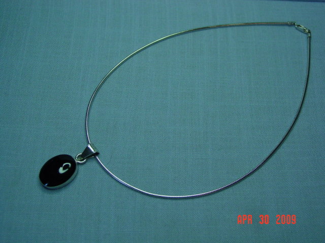 Taxco Sterling Black Onyx Pendant & Necklace