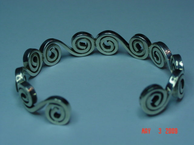 Taxco Mexico Sterling Silver Cuff Bracelet