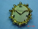 Vintage Round Purple & Pink Rhinestone Brooch