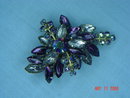Vintage Purple Rhinestone Flower Swag Brooch
