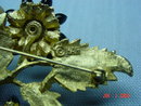 Vintage HAR Goldtone Rhinestone Flower Brooch