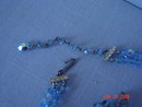 Baby Blue Crystal Bead Necklace & Clip Earrings