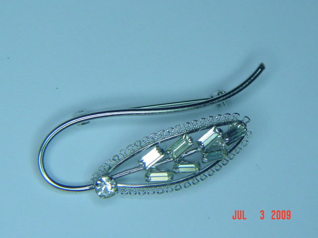 Sterling Silver Rhinestone Brooch