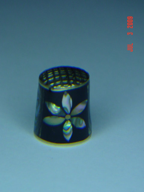 Sterling Silver Alpaca Mexico Abalone Inlay Thimble