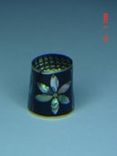 Sterling Silver Alpaca Mexico Abalone Inlay Thimble