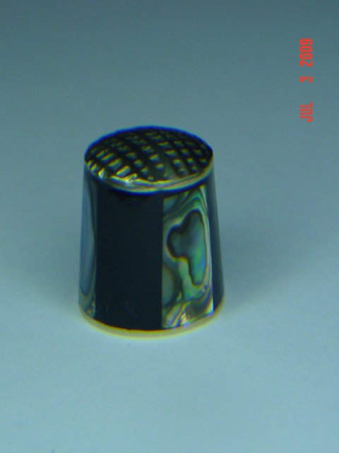 Sterling Silver Alpaca Mexico Abalone Inlay Thimble