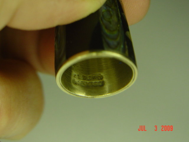 Sterling Silver Alpaca Mexico Abalone Inlay Thimble