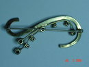 Sterling Vermeil Rhinestone Swag Brooch