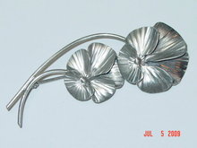 Vintage Stuart Nye Sterling Silver Pansy Brooch