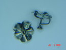 Vintage Stuart Nye Sterling Silver Pansy Screwback Earrings