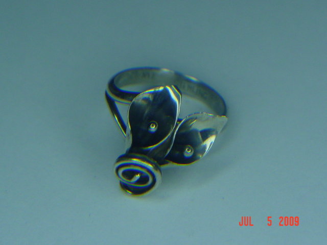 Vintage Stuart Nye Sterling Silver Adjustable Lily Ring