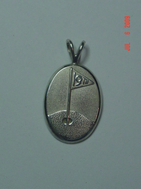 Sterling 19th Hole Flag Golf Pendant