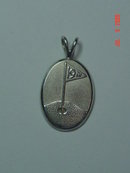 Sterling 19th Hole Flag Golf Pendant