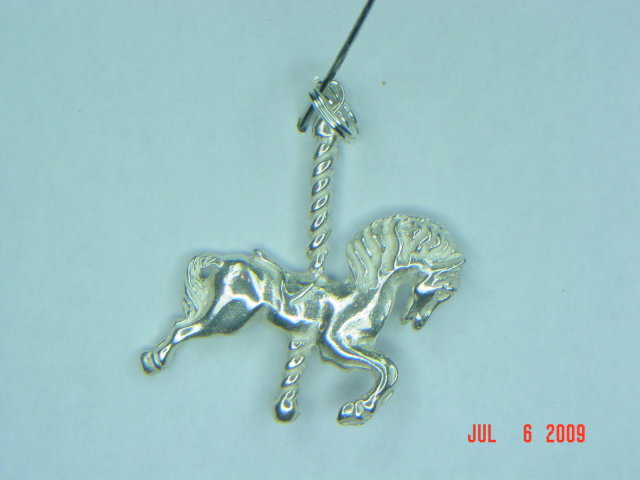 Sterling Carousel Horse Charm or Pendant