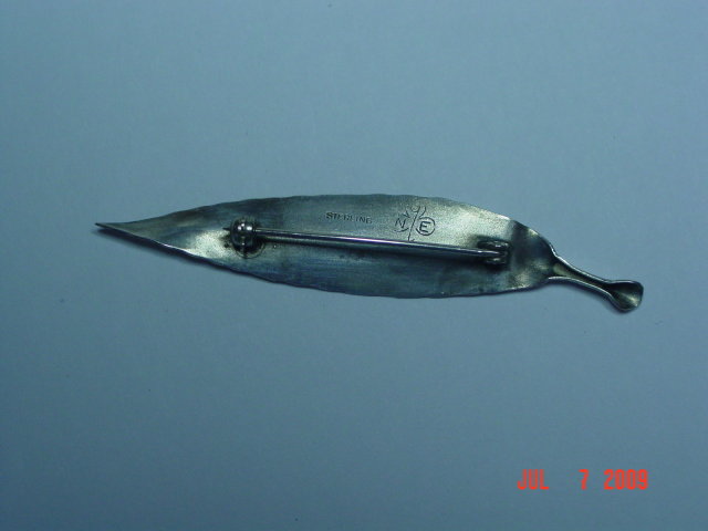Sterling Silver Stuart Nye Leaf Pin