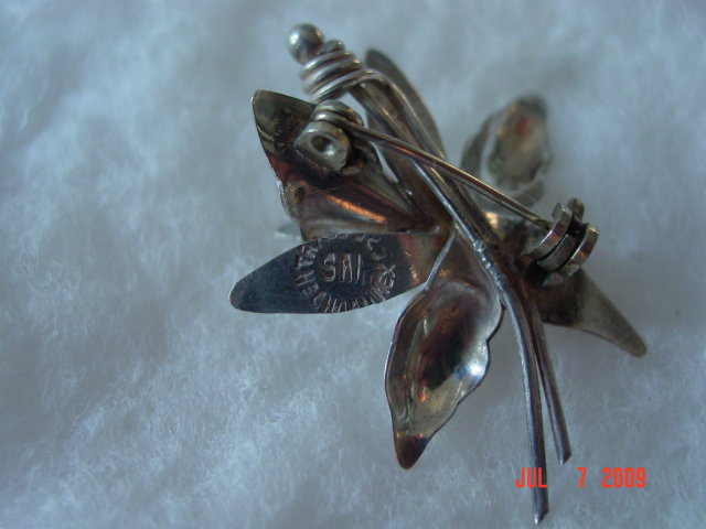 Sterling Silver Orchid Pin