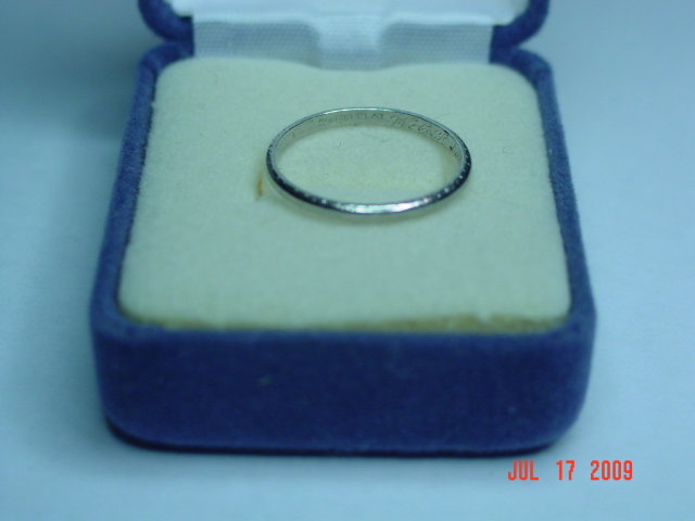 Antique Platinum Wedding Band Size 8-1/4