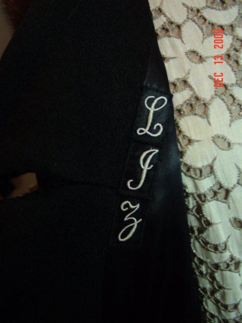Vintage Black Wool Swing Coat with Mink Collar