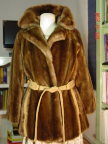 Vintage Plush Brown Faux Fur Mincara Coat by Russel Taylor
