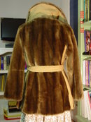 Vintage Plush Brown Faux Fur Mincara Coat by Russel Taylor