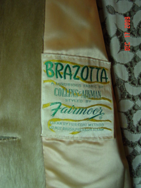 Vintage Brazotta Blonde Faux Fur Swing Style Coat by Fairmoor