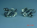 Vintage Mexico Sterling Silver Grape Cluster Brooch & Screwback Earrings