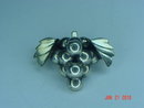 Vintage Mexico Sterling Silver Grape Cluster Brooch & Screwback Earrings