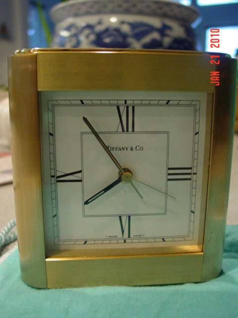 Art Deco Brushed Brass Tiffany & Co. Alarm Clock