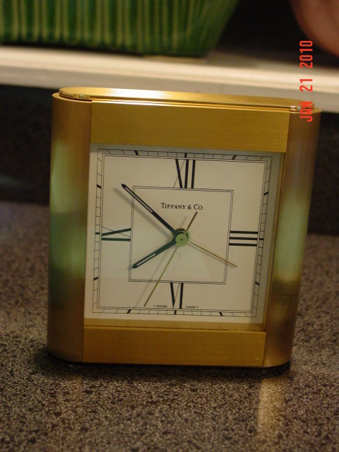 Art Deco Brushed Brass Tiffany & Co. Alarm Clock