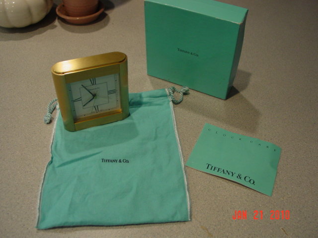 Art Deco Brushed Brass Tiffany & Co. Alarm Clock