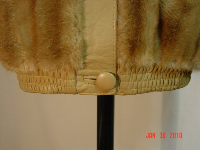 Vintage Tan Leather & Faux Fur London Leathers Jacket Coat by Lilli Ann