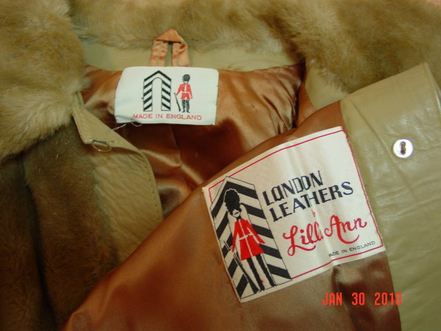 Vintage Tan Leather & Faux Fur London Leathers Jacket Coat by Lilli Ann