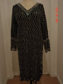 Vintage 50's Black India Silk Beaded Sequined Dress