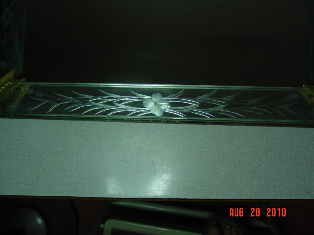Vintage Art Deco Etched Glass Dresser Tray