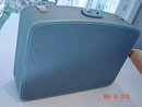 Vintage Large Blue Tweed Travel-Smart Suitcase