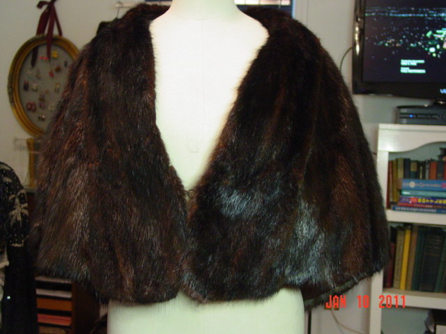 Vintage Brown Fur Capelet